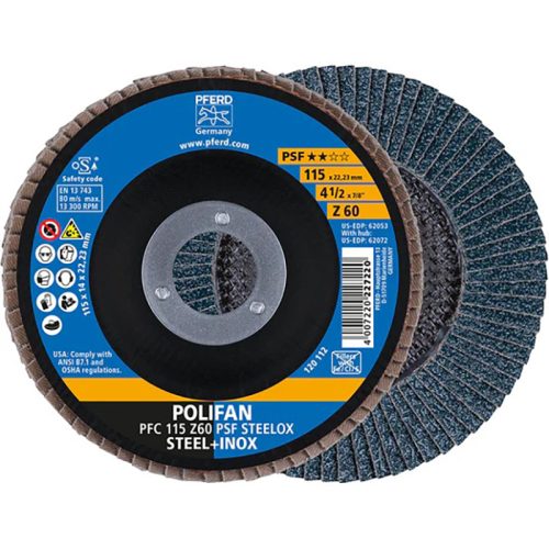 DISCO LAMINADO 4 1/2″ G-60 AC. INOX. PFERD