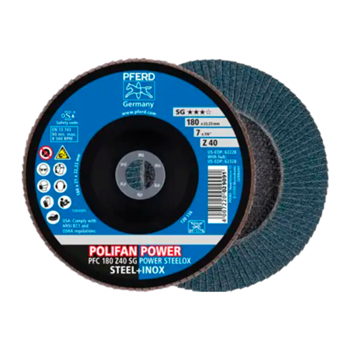 DISCO LAMINADO 7″ G-40  AC. INOX. PFERD