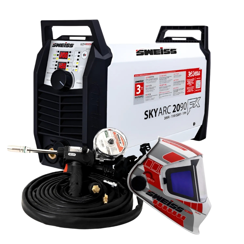 KIT SOLDADORA SKYARC 200 AMP, INCLUYE SPOOL GUN Y CARETA SWEISS